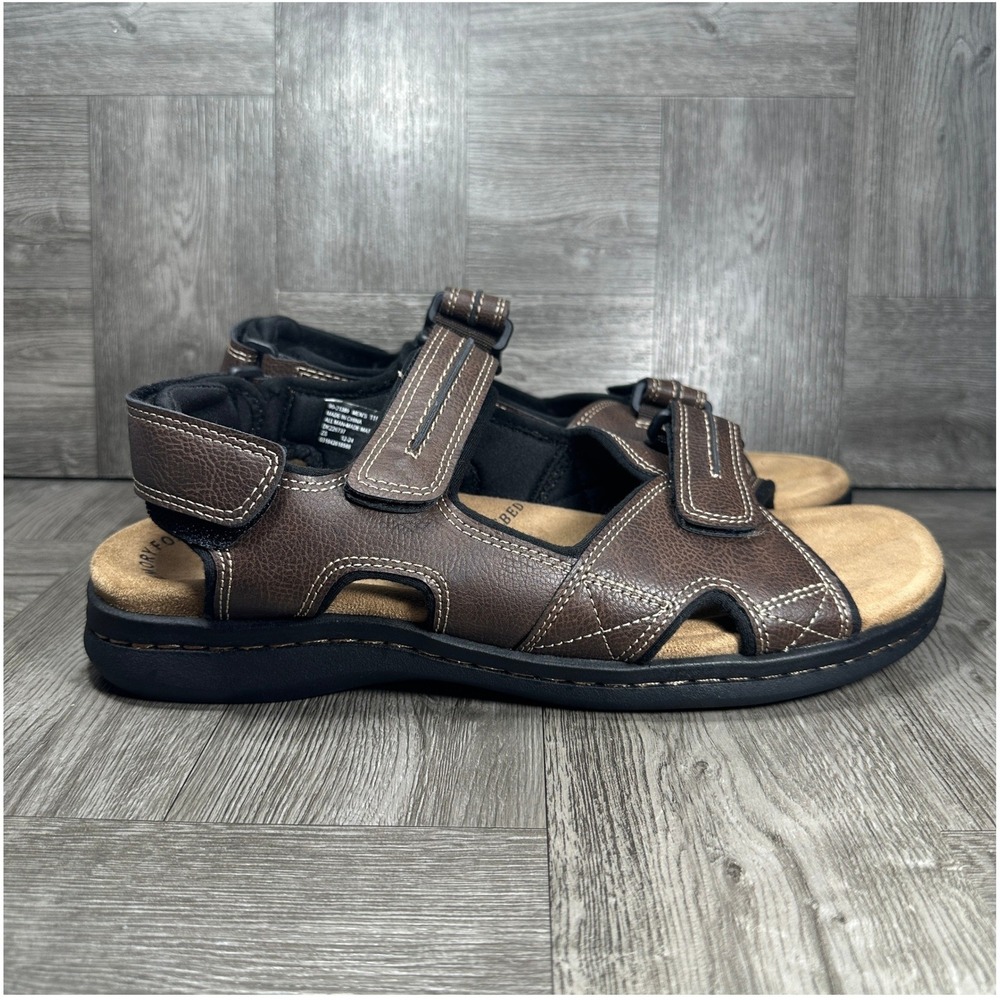 Dockers Sandals Fisherman Mens 11 WIDE Brown Memory Foam NEW 90-21389